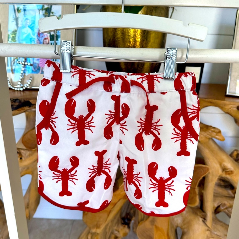 Monica & Andy lobster swim trunks size 2T